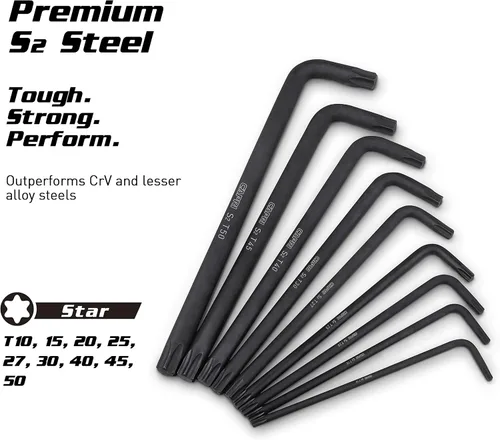Vista 2 de Capri Tools Juego de llaves Torx, brazo largo, acero S2 prémium