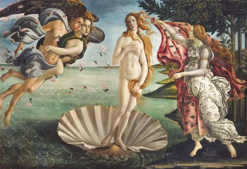 Vista 2 de Clementoni 32572 El Nacimiento de Botticelli 2000 piezas Colección Museum Nacimiento de Venus 2000 piezas, fabricado en Italia, rompecabezas