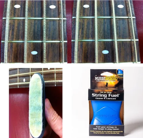 Vista 2 de MusicNomad Limpiador y Lubricante de Cuerdas de Guitarra String Fuel con Paño de Microfibra (MN109)
