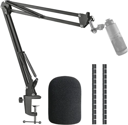 Vista 8 de SUNMON Funda de cable de micrófono para brazo de soporte de micrófono, protector de cable de envoltura automática para organización de cables