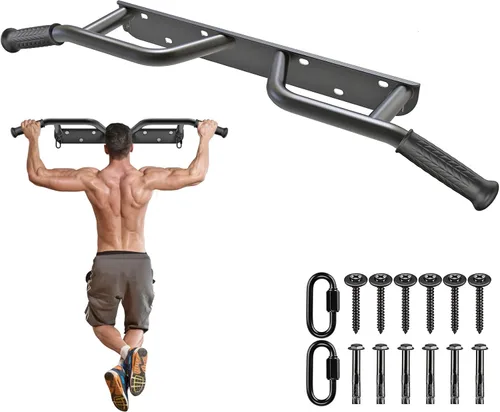 Vista 10 de Kipika - Barra de dominadas de gran resistencia para montar en la puerta, barra multifuncional para flexiones, barra de fitness portátil