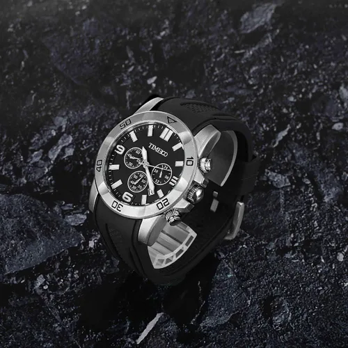 Vista 5 de TIME100 Relojes de cuarzo para hombre de negocios multifunción de cuero de silicona