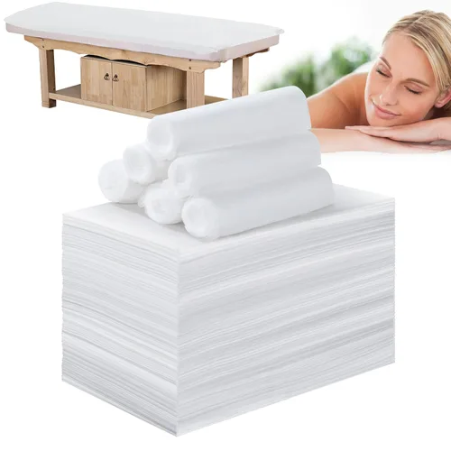 Vista 17 de Sábanas desechables para mesa de masaje, 50 piezas de 31 x 71 pulgadas, impermeables, tela suave no tejida, para mesa de masaje, cubierta de cama
