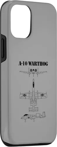 Vista 3 de iPhone 15 Vintage A-10 Warthog Avión Esquema en caja negra