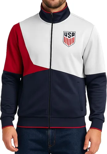 Vista 9 de Icon Sports Chaqueta de Entrenamiento con Licencia Oficial de la Federación de Fútbol de EE. UU. - Unisex Adulto