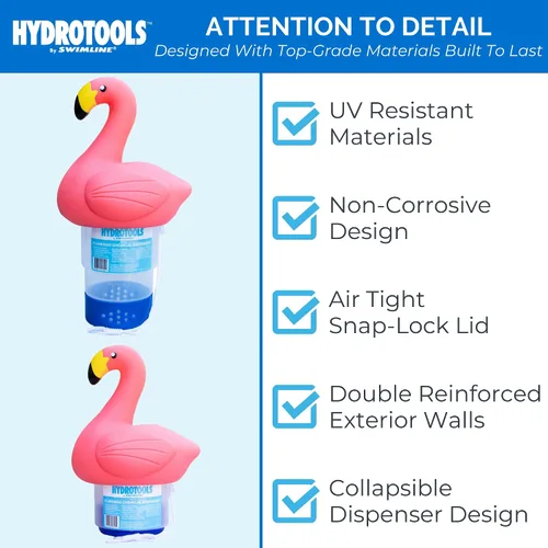 Vista 5 de Swimline 87273 Flamingo - Dispensador flotante de piscina Jumbo