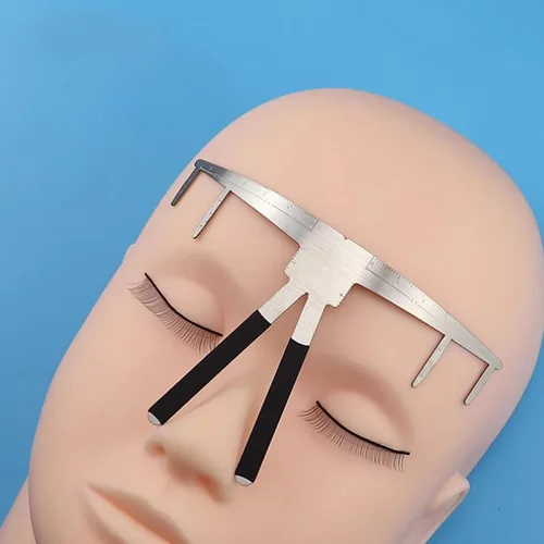 Vista 9 de Regla de cejas, Herramienta de medición de cejas, Mapeo de cejas de posicionamiento de 3 puntos, Herramientas de cejas para dar forma a la regla