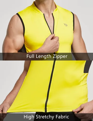 Vista 5 de BALEAF Camiseta de ciclismo sin mangas para hombre, camiseta de ciclismo de carretera, camisetas sin mangas, bolsillos con cremallera completa, SPF