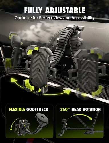 Vista 4 de Bracketron X-Lock - Soporte para teléfono de automóvil, para camión, salpicadero, parabrisas 4-point XGrip security, 360° flexible gooseneck arm