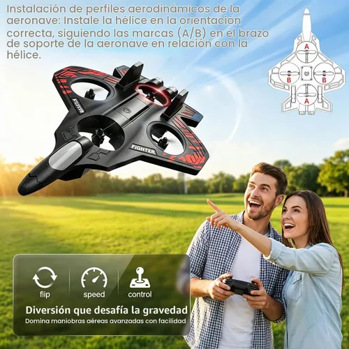 Vista 6 de Avión RC, avión de control remoto de espuma para aficionados pilotos Azul