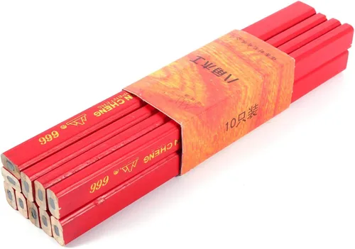 Vista 3 de Raguso 10 unidades por paquete de lápices de carpintero de plomo duro de 6.890 in, lápiz rojo para carpintería para constructor, juego