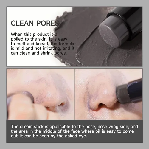 Vista 3 de Barra de barro transparente de carbón de bambú para cara, exfoliante facial elimina puntos negros, control de aceite con extracto de carbón