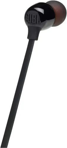 Vista 6 de JBL Tune 125 - Auriculares intrauditivos inalámbricos Bluetooth con micrófono de 3 botones/control remoto y cable plano, color negro, pequeño
