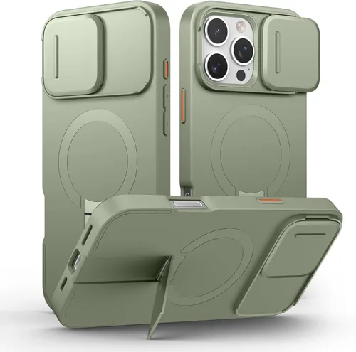Vista 42 de SURITCH Funda para iPhone Air con cubierta de control de cámara, funda deslizante para cámara y soporte ajustable, compatible con MagSafe, a prueba