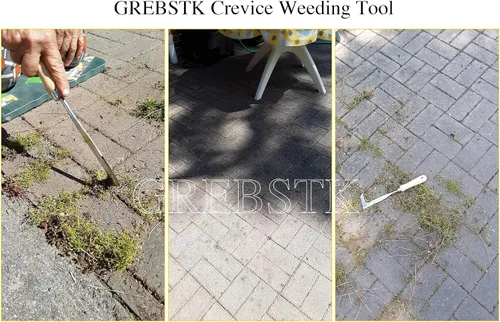 Vista 5 de GREBSTK Herramienta de deshierbe para grietas para grietas, manual de haya, mango de haya, herramienta de jardinería