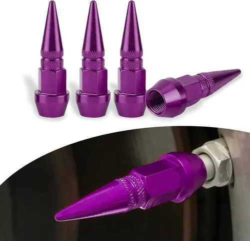Vista 8 de ASUBHA 4 tapas de válvula de vástago de aluminio con pinchos de 1.77 pulgadas, tapas de vástago de aire para automóvil, tapas de neumáticos