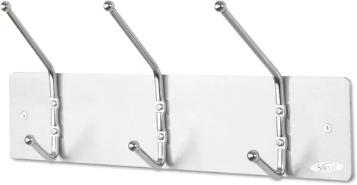 Vista 2 de Safco 4161 - Perchero de pared, 3 ganchos, color plateado