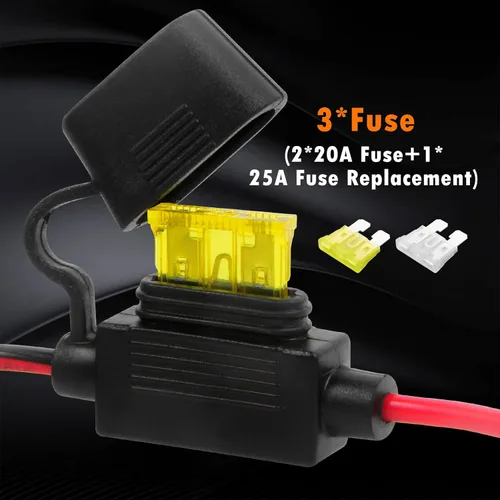Vista 2 de CUZEC Cable de extensión SAE a SAE de 4 pies/3.9 ft, conector de desconexión rápida, fusible de 20 A con adaptador de polaridad inversa