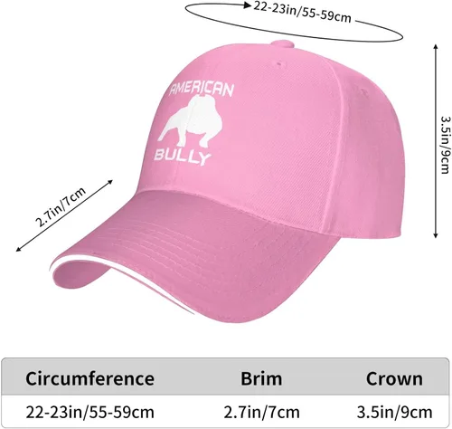 Vista 6 de American Bully Sandwich Cap Outdoor Leisure Adjustable Baseball Hip Hop Cap Unisex Black