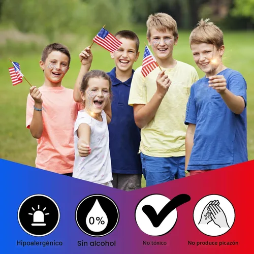 Vista 6 de MEICOLY Purpurina corporal roja, blanca y azul, accesorios del 4 de julio, purpurina para el cabello para niños, atuendos del 4 de julio