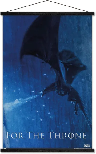 Vista 8 de Trends International Póster de pared Viserion Game of Thrones, 14.725 x 22.375 pulgadas, versión enmarcada de madera de granero