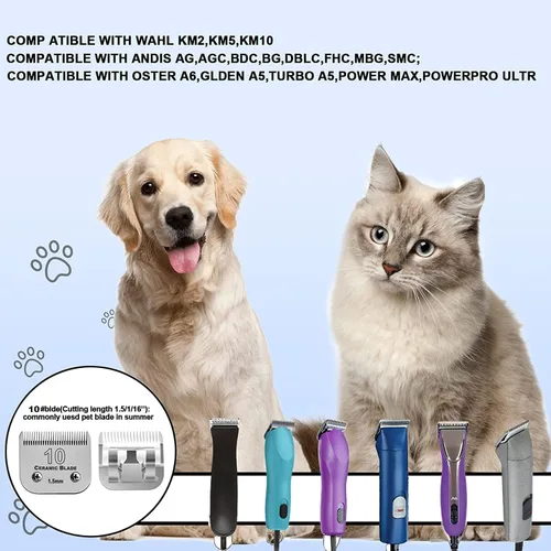Vista 5 de 7PCS10 Cuchillas de aseo para perros compatibles con Andis Dog Clipper #10+30+40+3FC+4FC+5FC+7FC