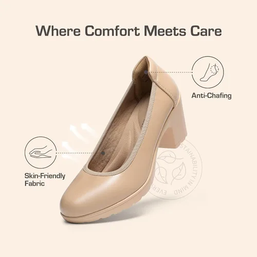 Vista 3 de DREAM PAIRS Zapatos de tacón bajo con punta cerrada y gruesos para mujer, zapatos de trabajo cómodos con punta redonda, zapatos de boda Nereida