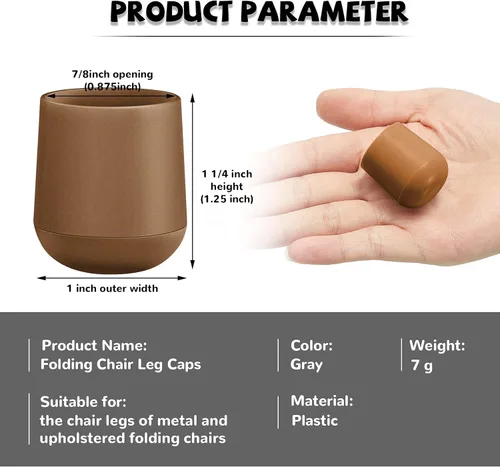 Vista 2 de 36 piezas de tapas para patas de silla plegables de 7/8 pulgadas, tapas de extremo de silla de plástico resistente, deslizadores de muebles que