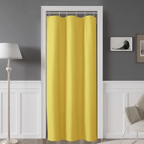 Vista 70 de OVZME Cortina de ducha de tela Berry Stall de 36 x 72 pulgadas, suave y gofre, pequeña cortina de ducha negra para baño con textura para un