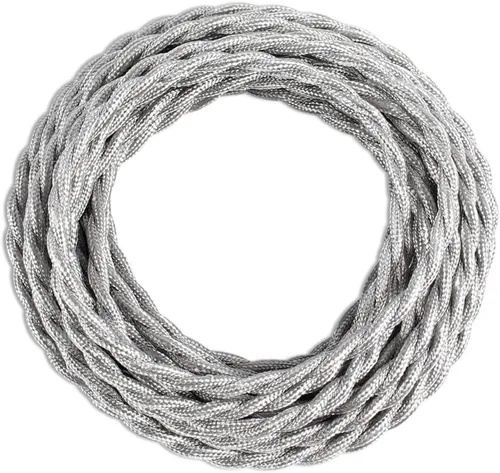 Vista 12 de Cable trenzado cubierto de tela para lámpara de 25 pies, 18/2 industrial eléctrico estilo vintage, calibre 18 estilo antiguo para lámpara retro