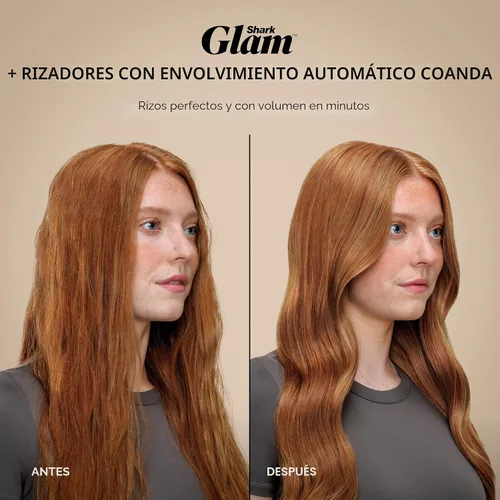 Vista 10 de Shark Glam Cerámico y potente sistema de secado y peinado con aire, con plancha Silki y alisador de brillo Shark Glossi, para secar, rizar, alisar