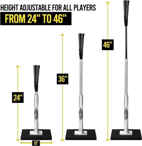 Vista 3 de PLAYAPUT Tee de Bateo de Béisbol – Tee Profesional de Bateo para Béisbol/Softbol con Base con Peso, Parte Superior de Goma Flexible, Tee de Béisbol