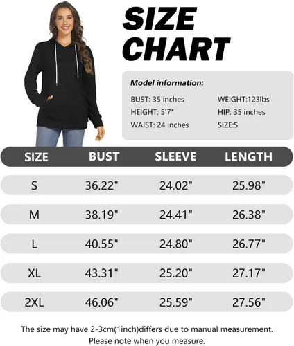 Vista 6 de Sudaderas con capucha para mujer, camisetas de manga larga, con bolsillos casuales, holgadas, túnica