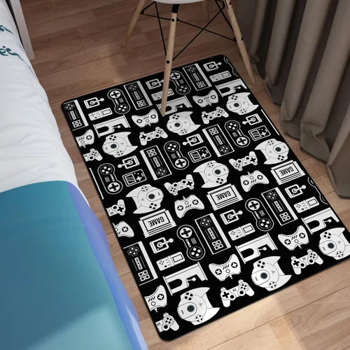 Vista 7 de Alfombra de juego Lacut para adolescentes, alfombra con decoración de control de juego, alfombra de juego 3D para dormitorio, sala de estar, sala