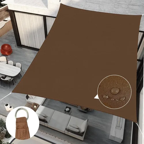 Vista 10 de RICHIE Toldo Vela de Sombra Solar Mejorado de 8'x10' Rectangular, Resistente al Agua y Bloqueo UV para Patio Exterior Césped Playa Jardín Cochera