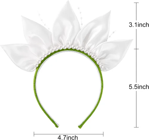 Vista 2 de Accesorios de disfraz Diadema de princesa, guantes de joyería verdes, disfraz de fiesta de Halloween