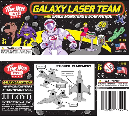 Vista 8 de TimMee Galaxy Laser Team Space Figuras Negro vs Plata 50 piezas Hecho en Estados Unidos