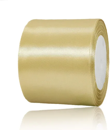 Vista 98 de Cinta de Satén Beige de Color Sólido, 1-1/2 Pulgadas x 25 Yardas, Cinta de Satén de Tela para Envolver Regalos, Manualidades, Hacer Lazos