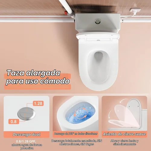 Vista 7 de 500MAX Upflush Macerating Toilet, Razor Sharp Grinder, 23ft Lift