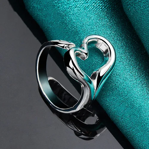 Vista 111 de Anillo de plata de ley 925, minimalista, ajustable, hecho a mano, para mujeres y niñas