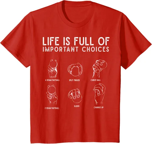 Vista 3 de Tipos de béisbol Pitches Life Choices Jugador Camiseta