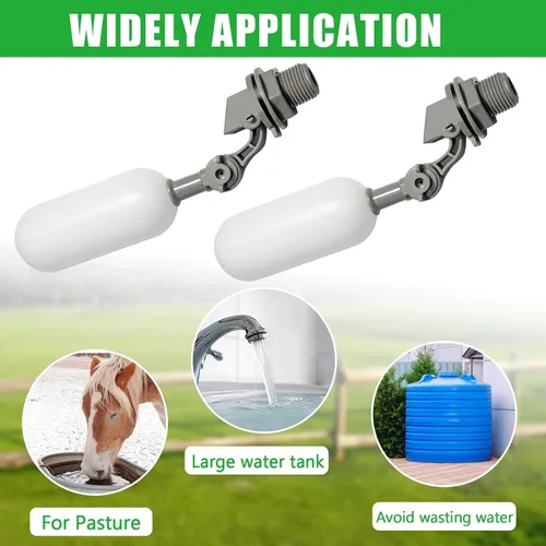 Vista 6 de Uenhoy Paquete de 2 válvulas de bola de flotador de rosca NPT de 1/2 pulgada, llenado automático de sistema de agua con brazo ajustable