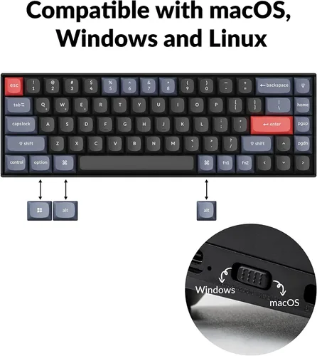 Vista 8 de Keychron K6 Pro QMKVIA Teclado mecánico inalámbrico teclado macro programable personalizado con interruptor rojo Keychron K Pro retroiluminación