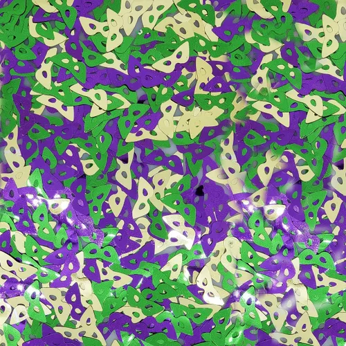 Vista 5 de Mardi Gras Confeti Flor de Lis, Máscara de Arlequín Estrella 1/4" – Paquete de 3 (1.5 oz) #3032