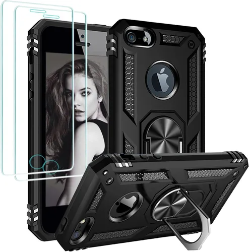 Vista 377 de Jeylly Funda para iPhone SE/Funda para iPhone 5S, Exterior de Plástico Duro que Absorbe Golpes + Interior de Silicona de Goma Defensor contra
