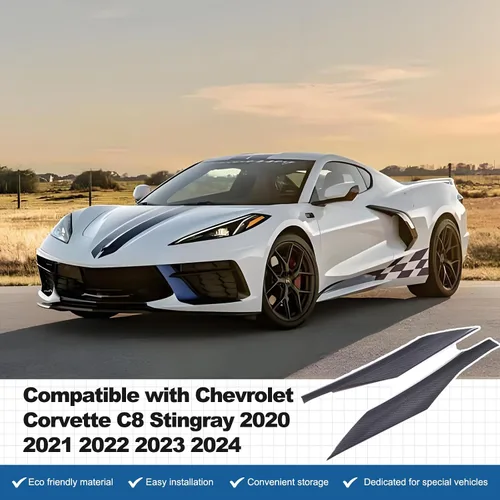 Vista 6 de Cubierta de panel para reposabrazos de puerta lateral de automóvil compatible con Chevrolet Corvette C8 Stingray 2020-2023 de fibra de carbono real