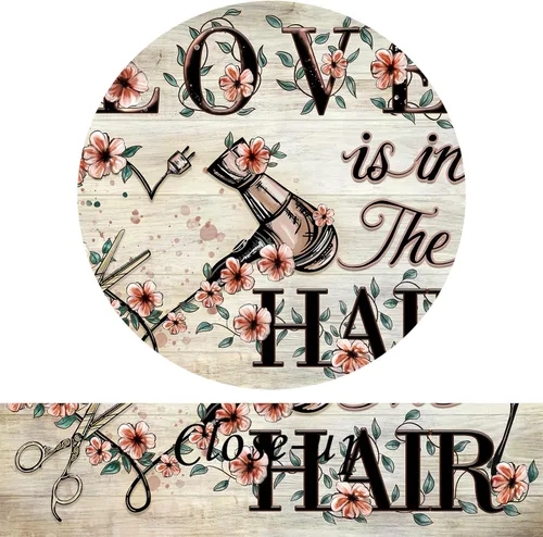 Vista 5 de KREATIVE ARTS Love The Hair - Arte de pared vintage para peluquería, pinturas de herramientas de peluquería, obras de arte de salón de belleza