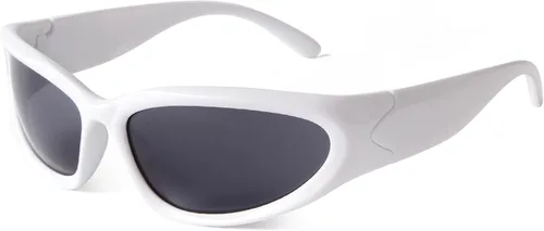 Vista 11 de ADE WU Gafas de sol envolventes de moda para mujeres y hombres Marco beige/lente marrón