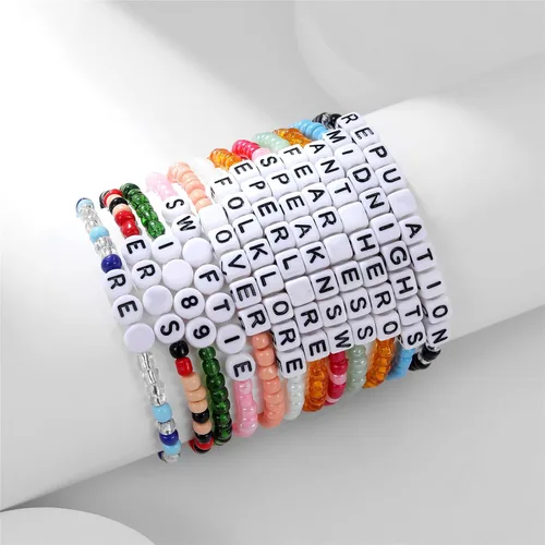 Vista 3 de AIMADE Taylor Album Inspired - Juego de pulseras bohemias en capas, pulseras de amistad, regalos de joyería para mujeres y niñas