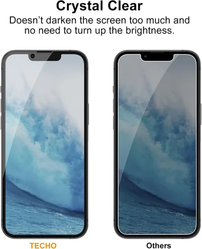 Vista 5 de TECHO Protector de pantalla de privacidad compatible con iPhone 16e / iPhone 14 / iPhone 13 / iPhone 13 Pro película de vidrio templado
